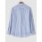 Men's Casual Vertical Striped Cotton and Linen Textured Stand Collar Pocket Patch Design Button Front Long Sleeves Shirt